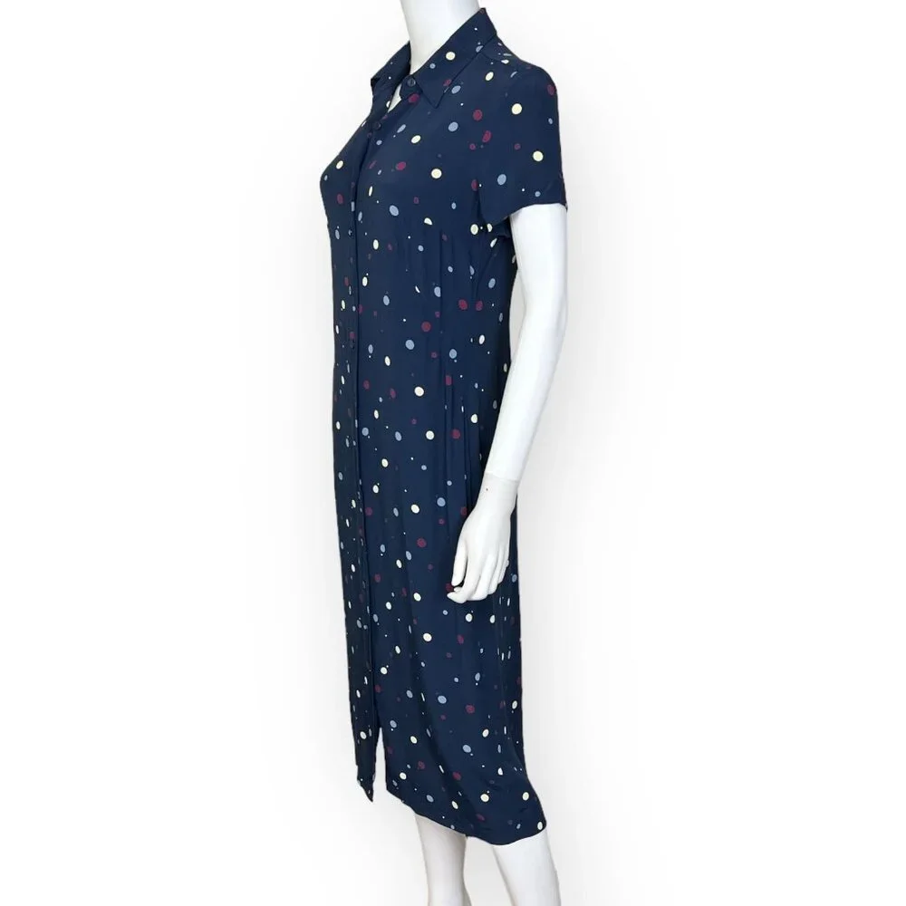 Eddie Bauer Dot Print Midi Shirt Dress - sz Small Petite